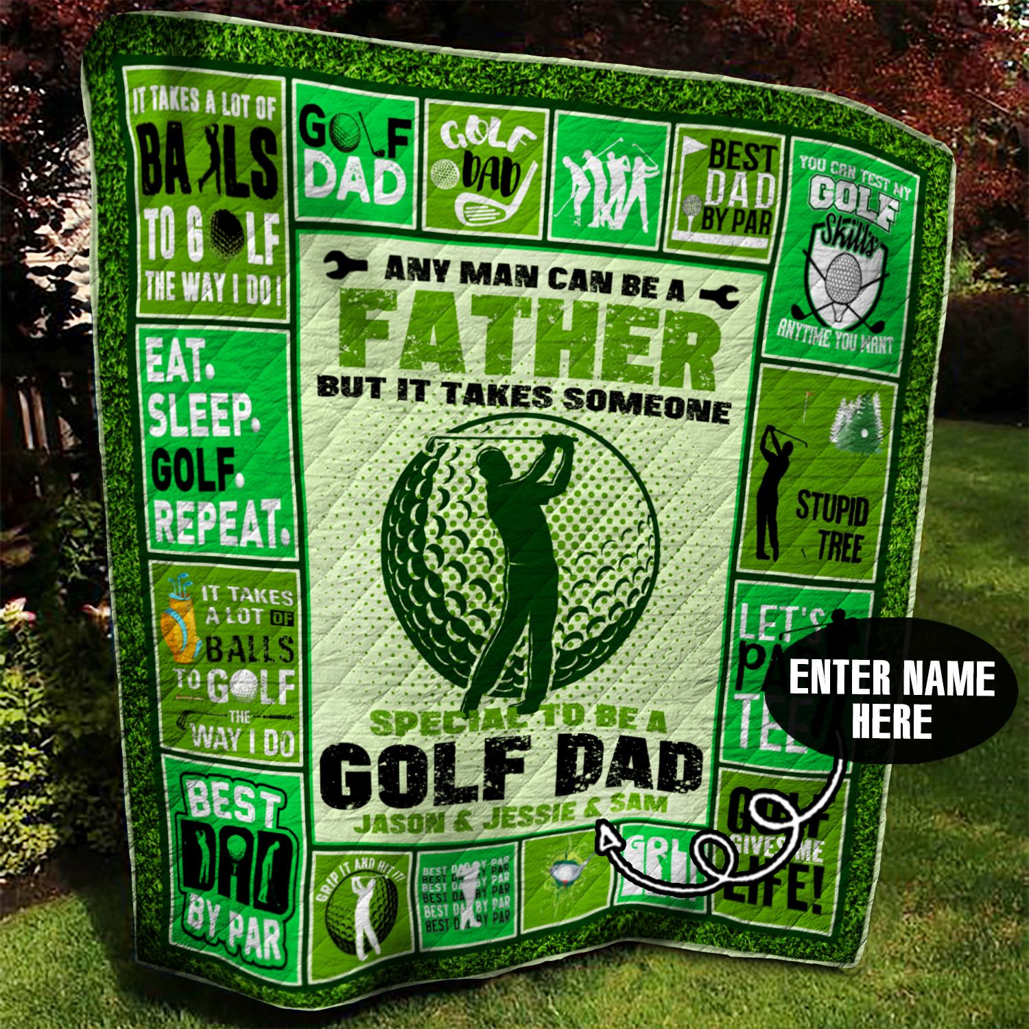 Golf Dad Personalized Quilt Blanket BBB120638SM