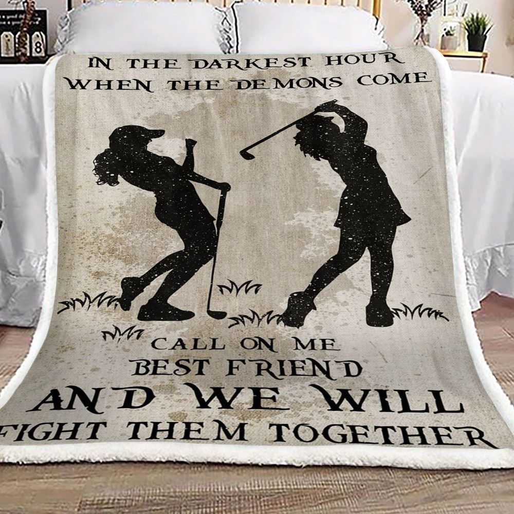 Golf Family In The Darkest Sherpa Fleece Blanket