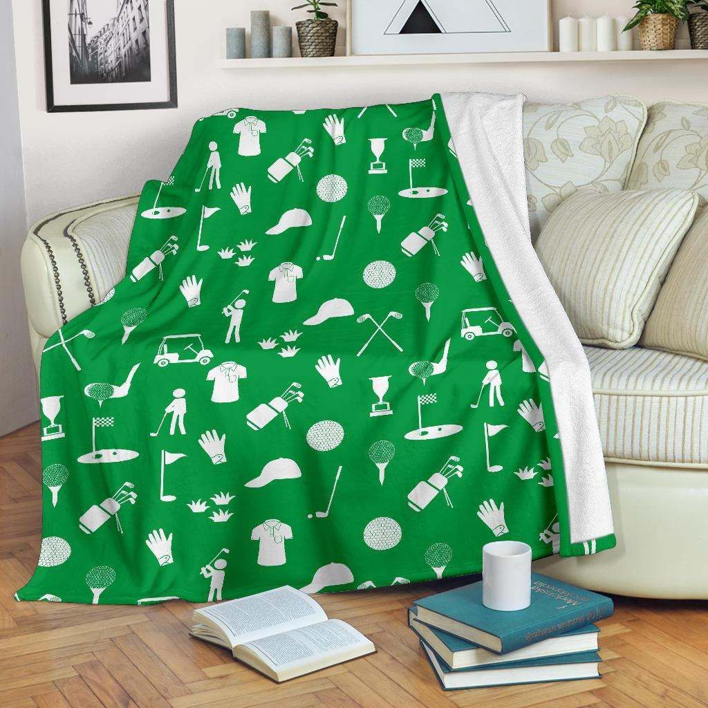 Golf Green Sherpa Fleece Blanket