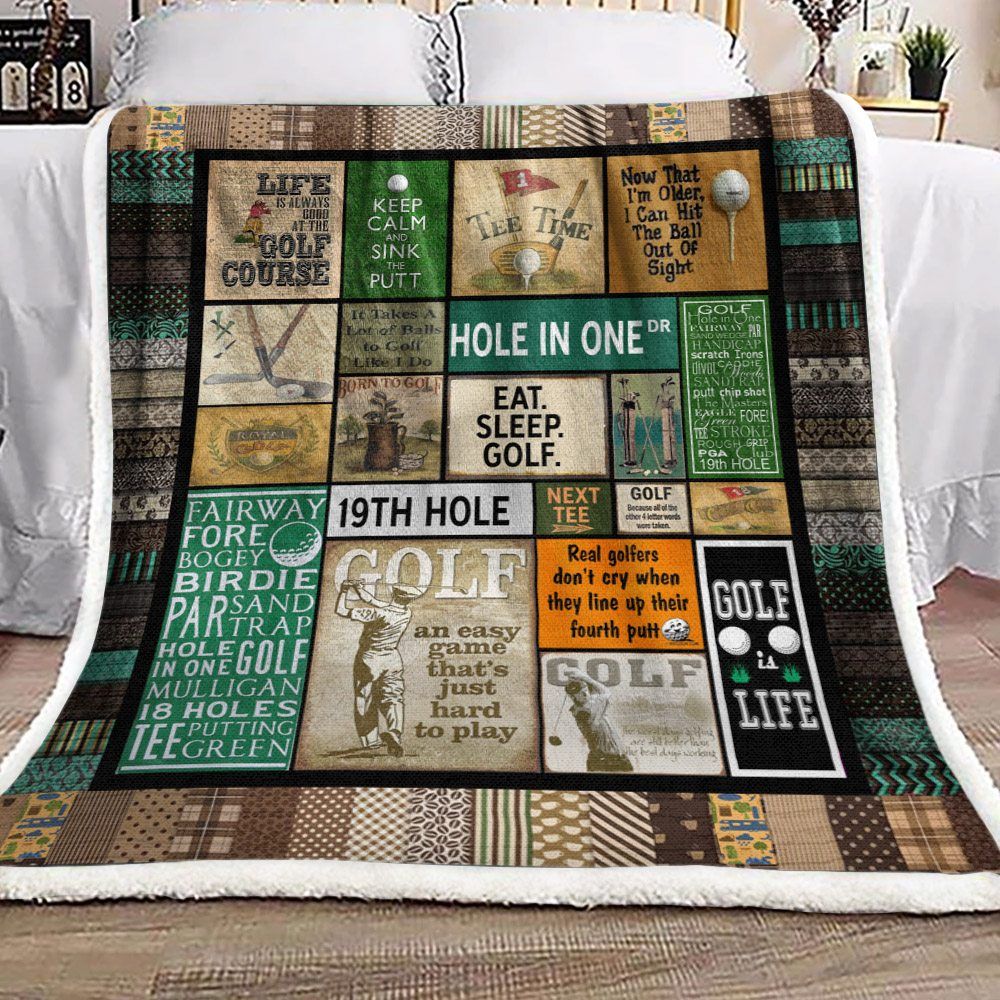 Golf Sherpa Fleece Blanket