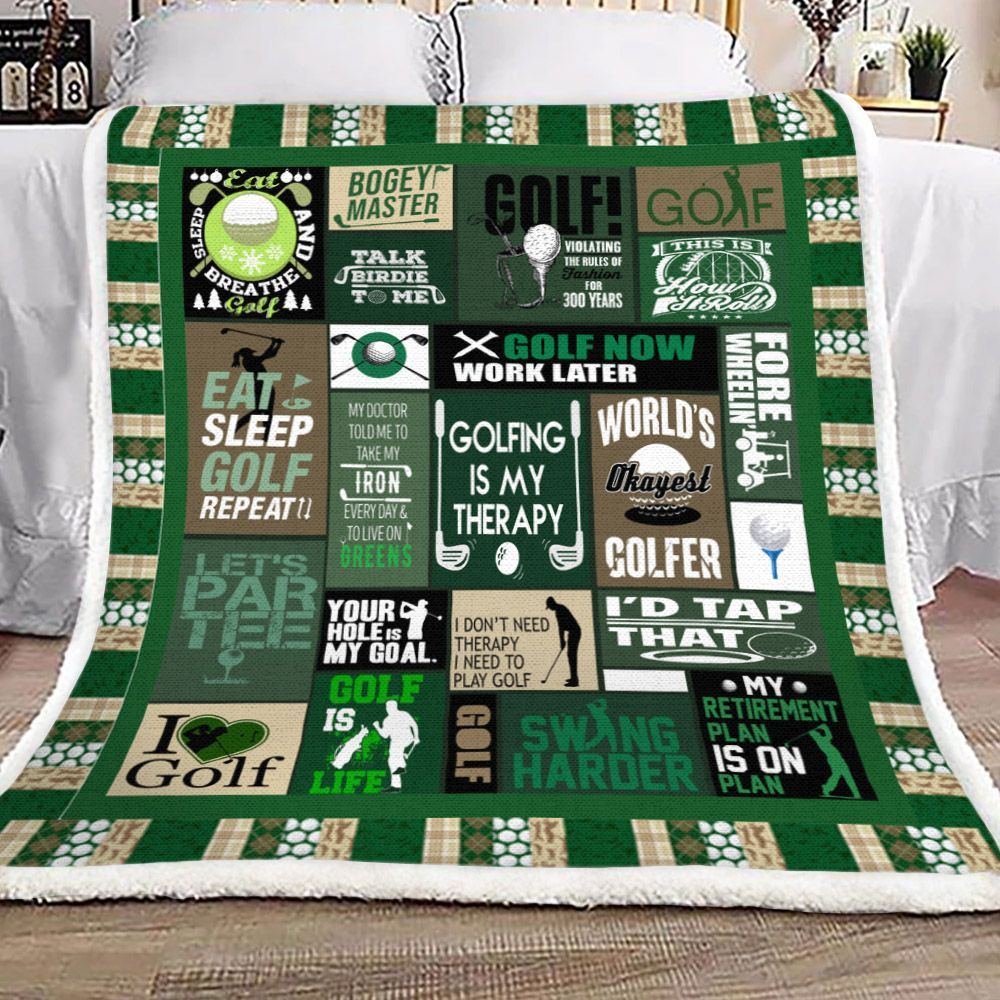 Golf Sherpa Fleece Blanket
