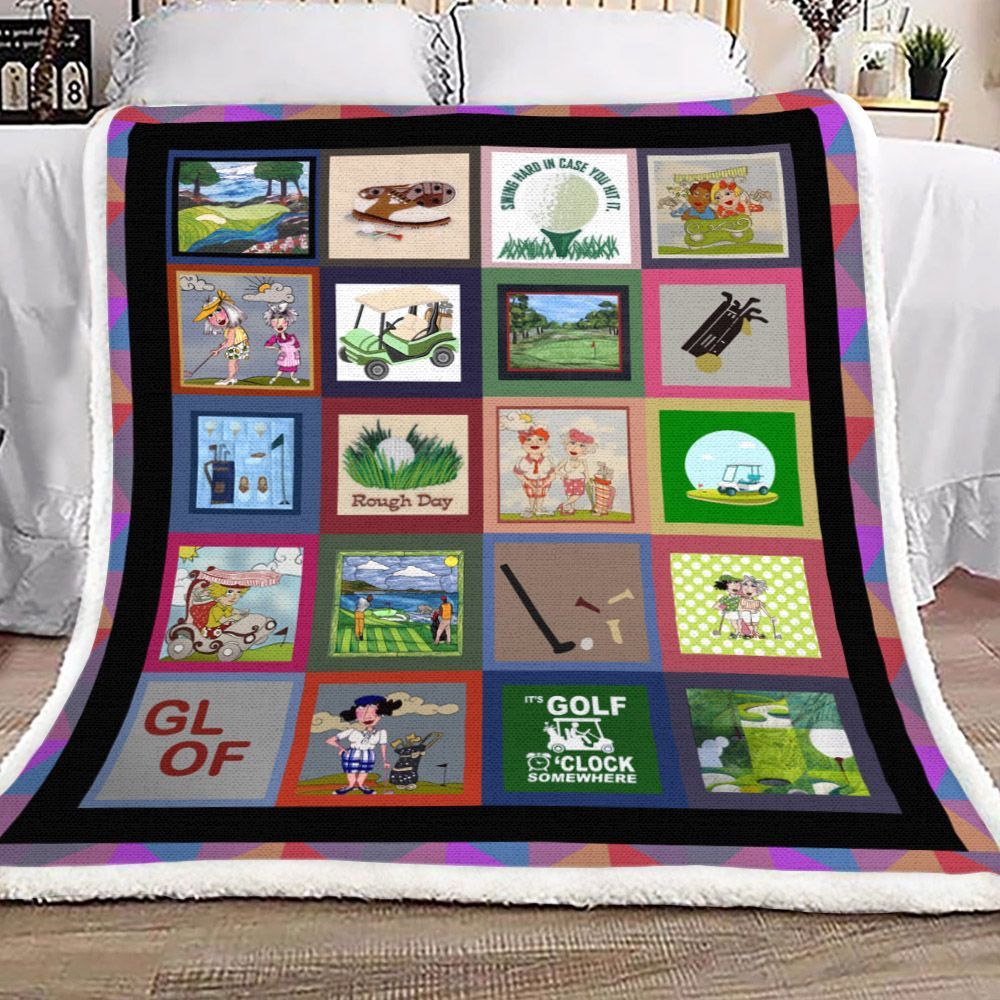 Golf Sherpa Fleece Blanket
