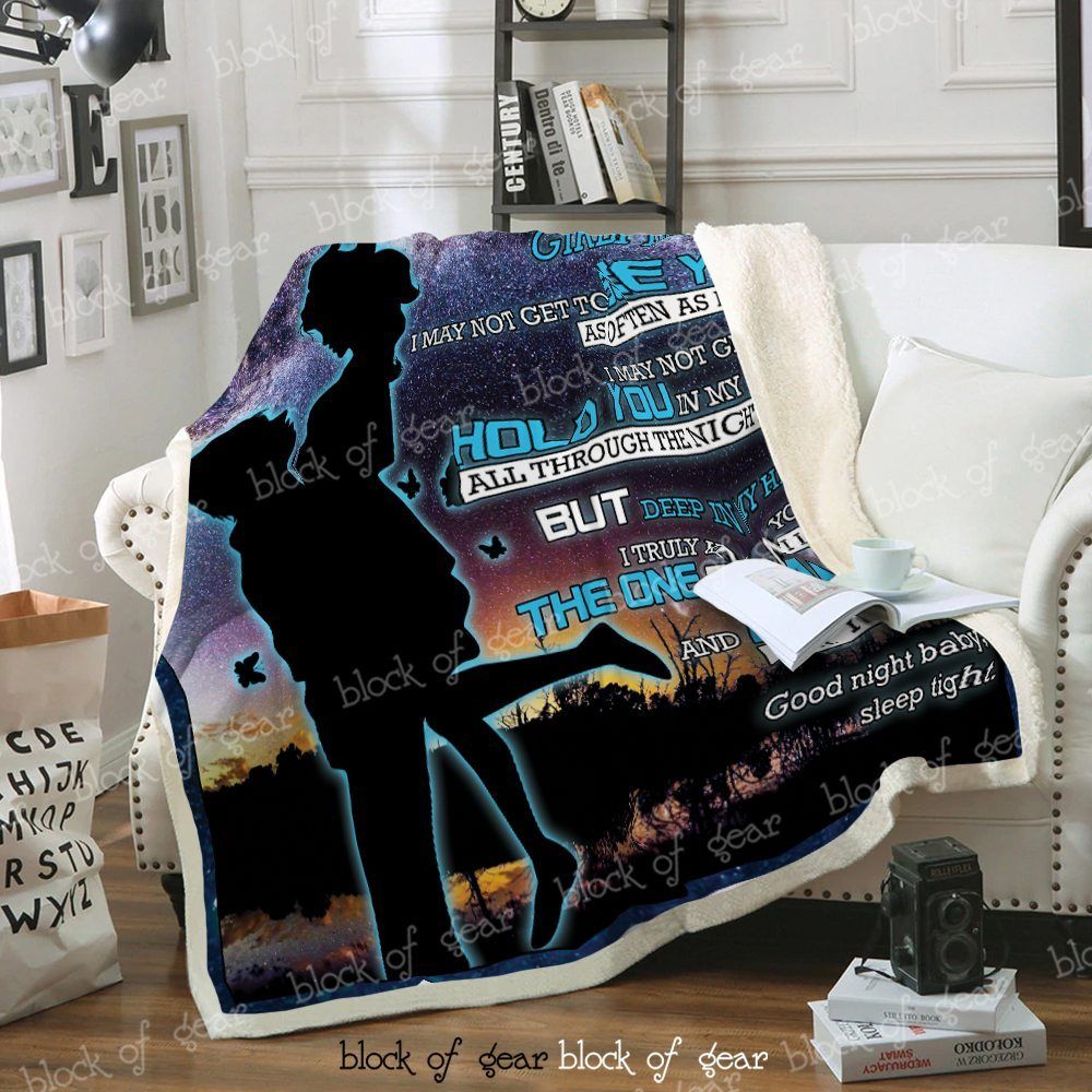 Good Night Sleep Tight My Girlfriend Sherpa Fleece Blanket