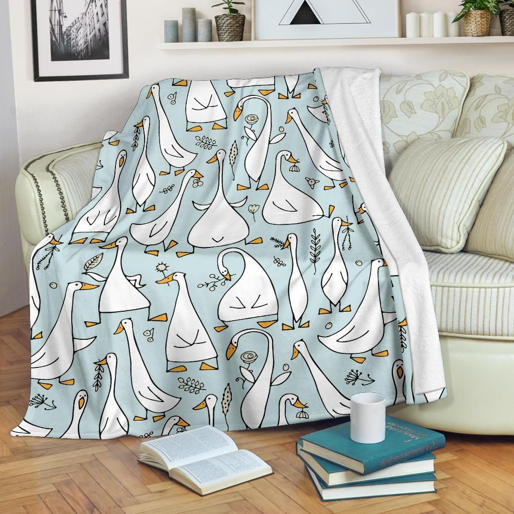 Goose Pattern 3 Sherpa Fleece Blanket