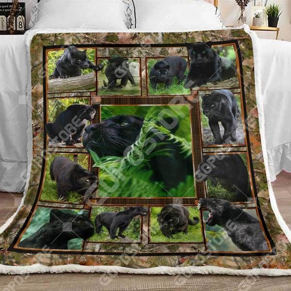 Gopostore Animal Beautiful Black Panther Blanket 8 Sherpa Fleece Blanket