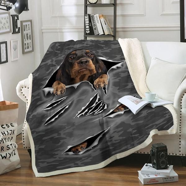 Gordon Setter Dog Sherpa Fleece Blanket