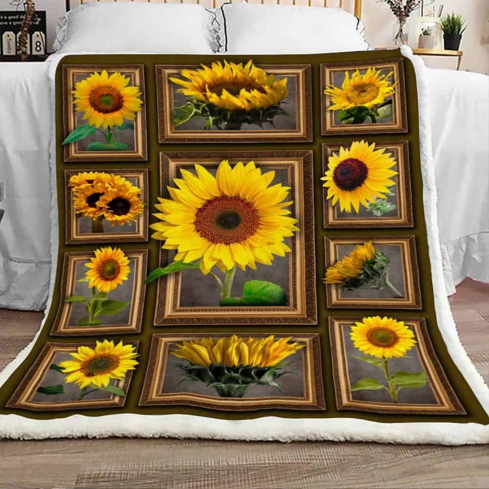 Gorgeous Sunflower Sherpa Fleece Blanket