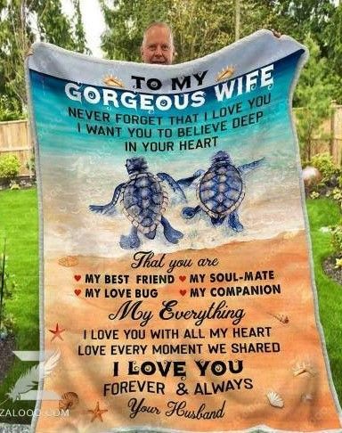 Gorgeous Wife Turtle Sherpa Fleece Blanket