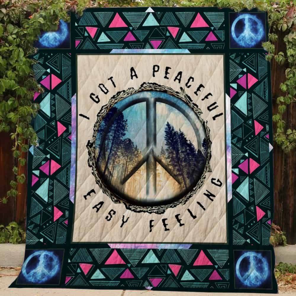 Got A Peaceful Easy Feeling Hippie Time GS-CL-LD2910 Quilt Blanket