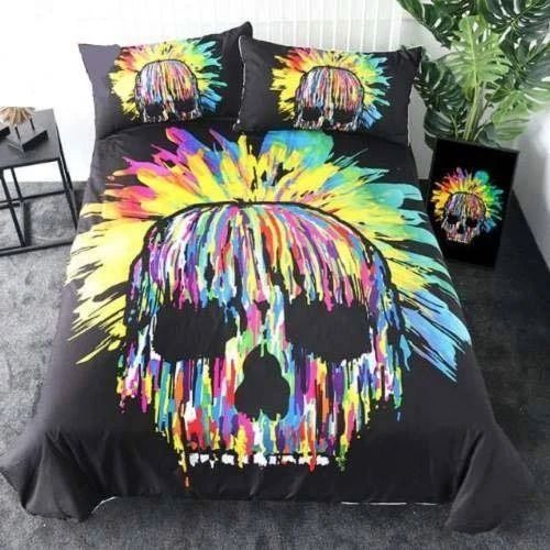 Gothic Colorful Skull Bedding Set