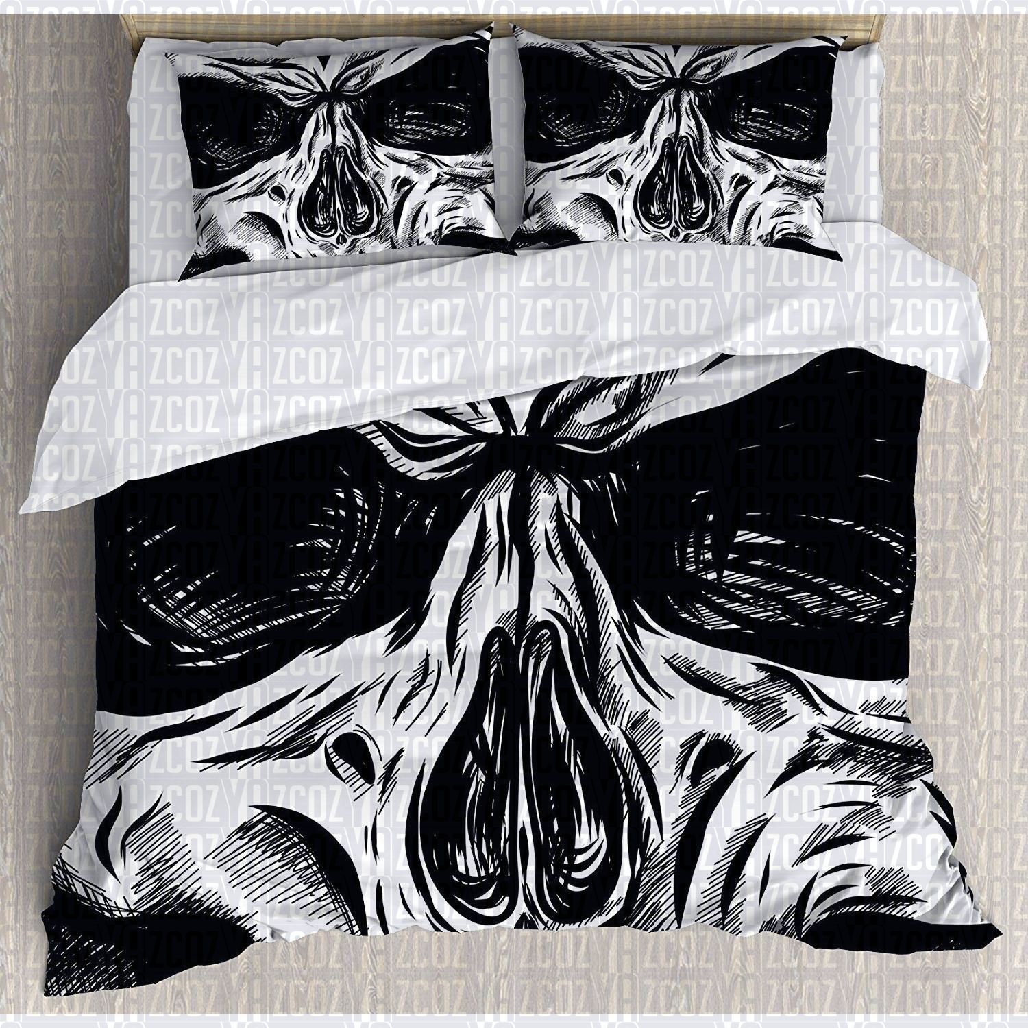 Gothic Dead Skull Face Bedding Set