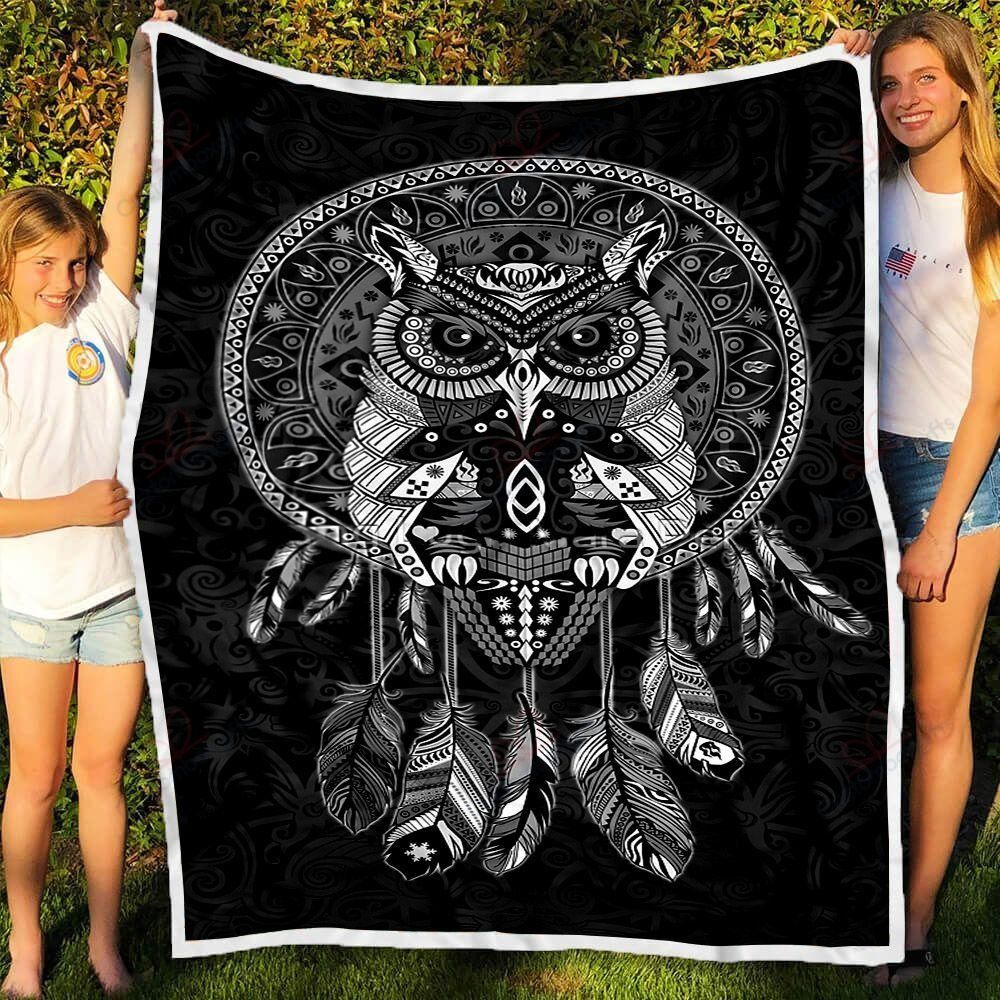 Gothic Owl Fleece Blanket