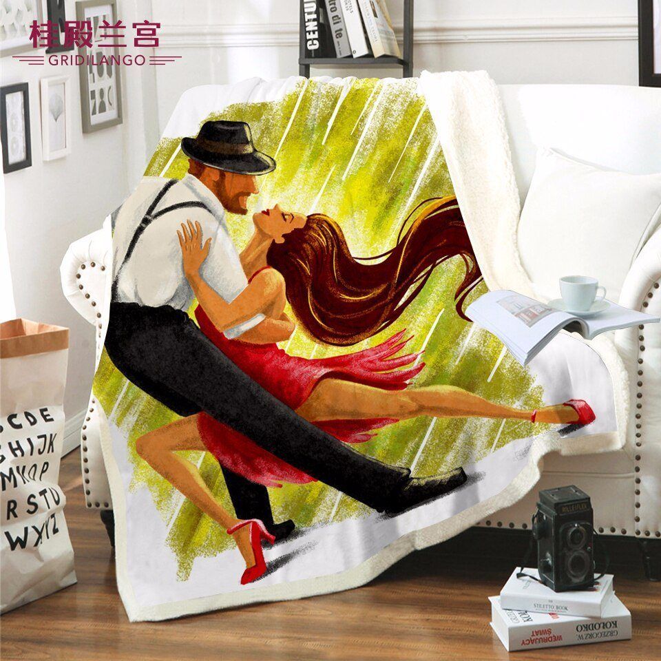 Graffiti Couple Dance Sherpa Fleece Blanket