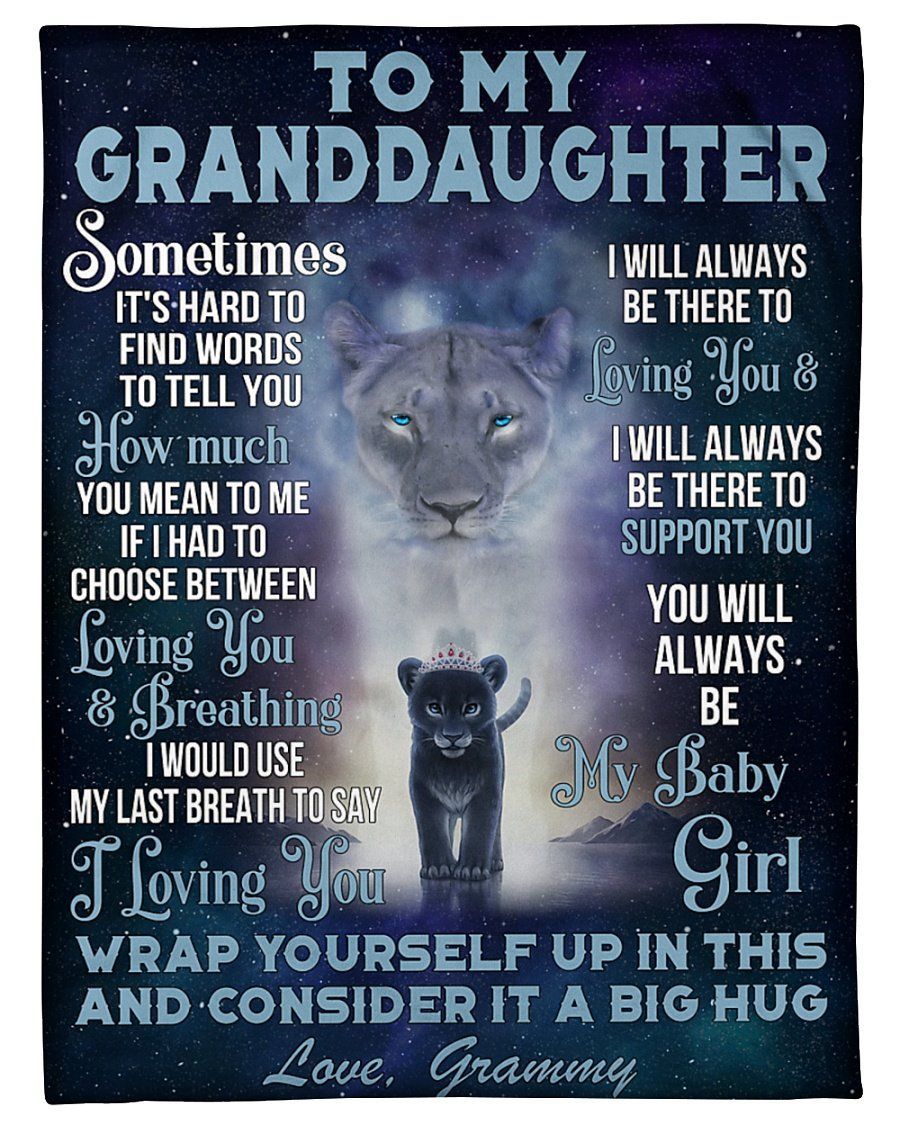 Grammy To Granddaughter Customized Name Lion Always Be There To Love You Fleece Blanket Fleece Blanket