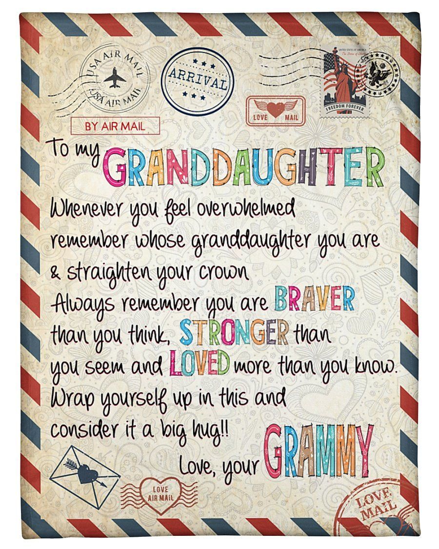 Grammy To Granddaughter Whenever You Feel Overwhelmed Letter Fleece Blanket Customized Name Fleece Blanket