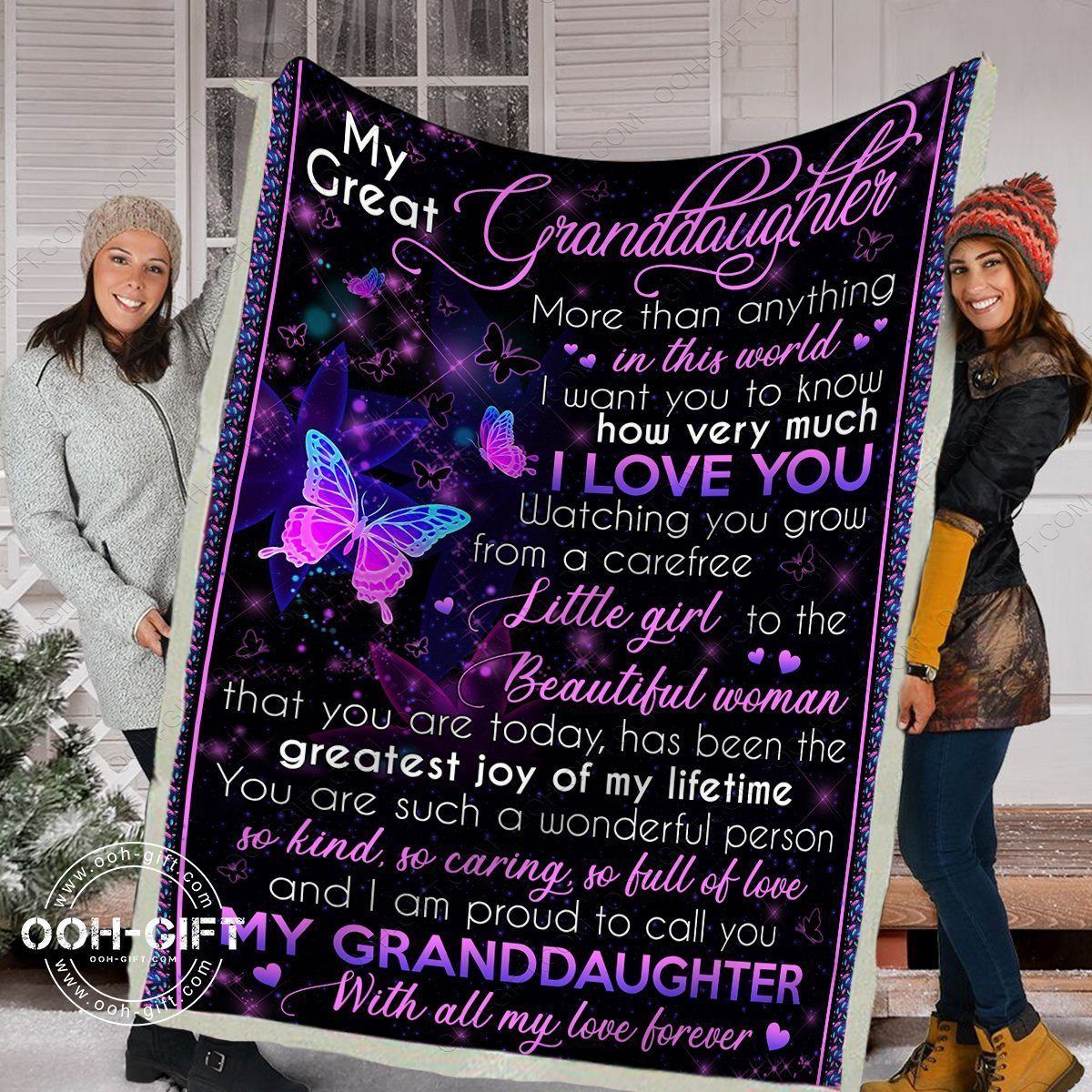 Granddaughter All My Love Sherpa Fleece Blanket