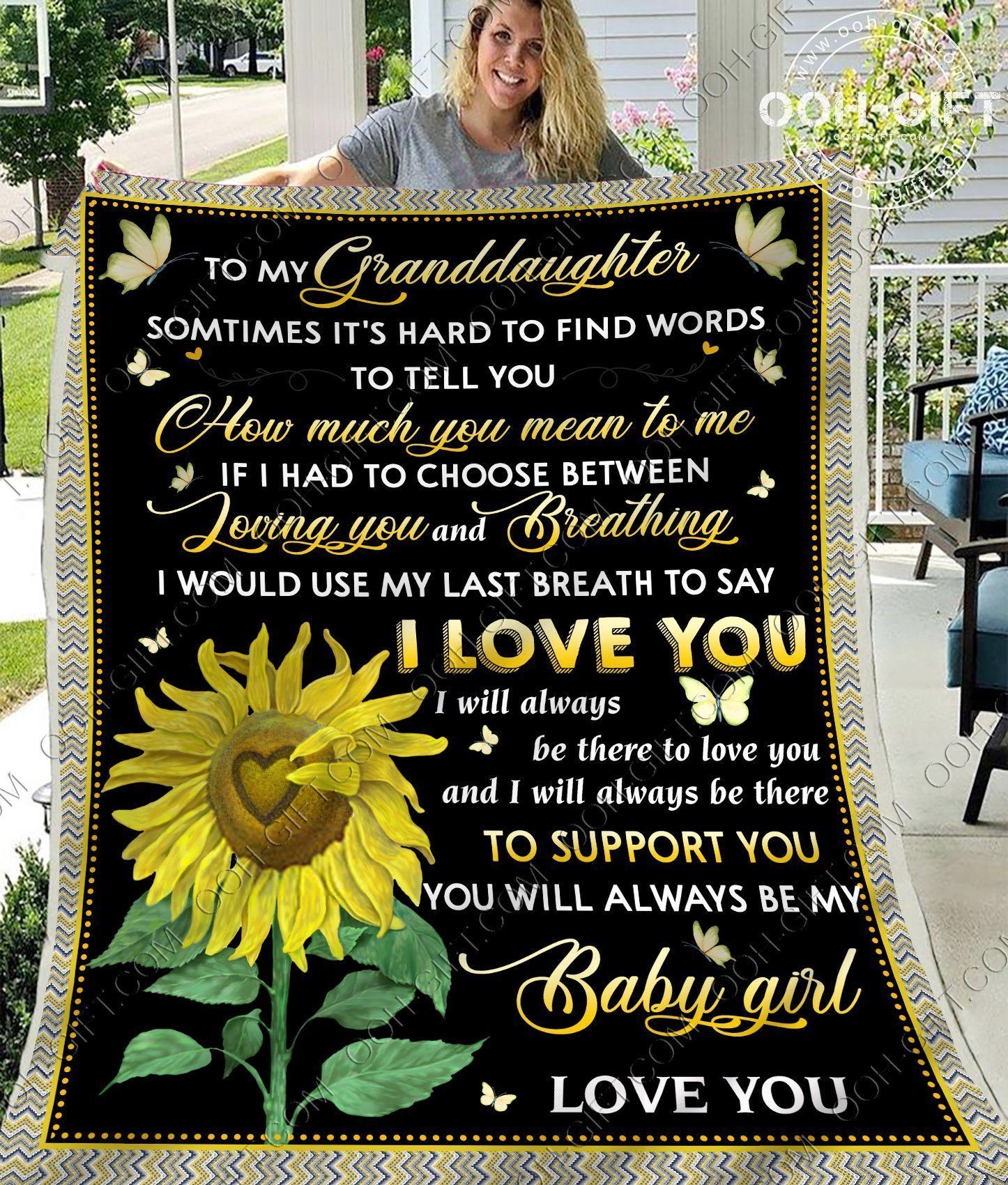 Granddaughter Always Be My Baby Girl Sherpa Fleece Blanket