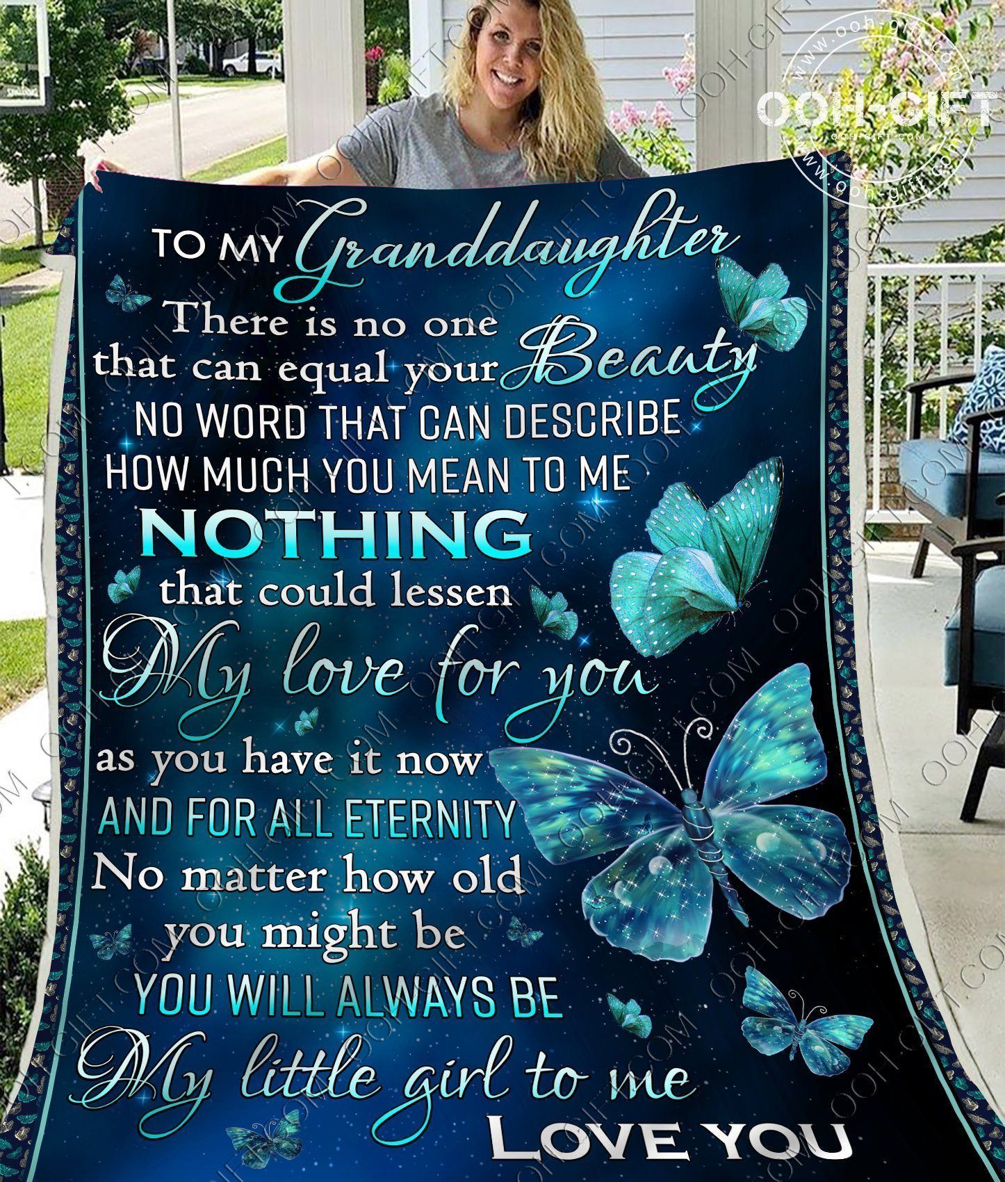 Granddaughter Always Be My Little Girl Sherpa Fleece Blanket