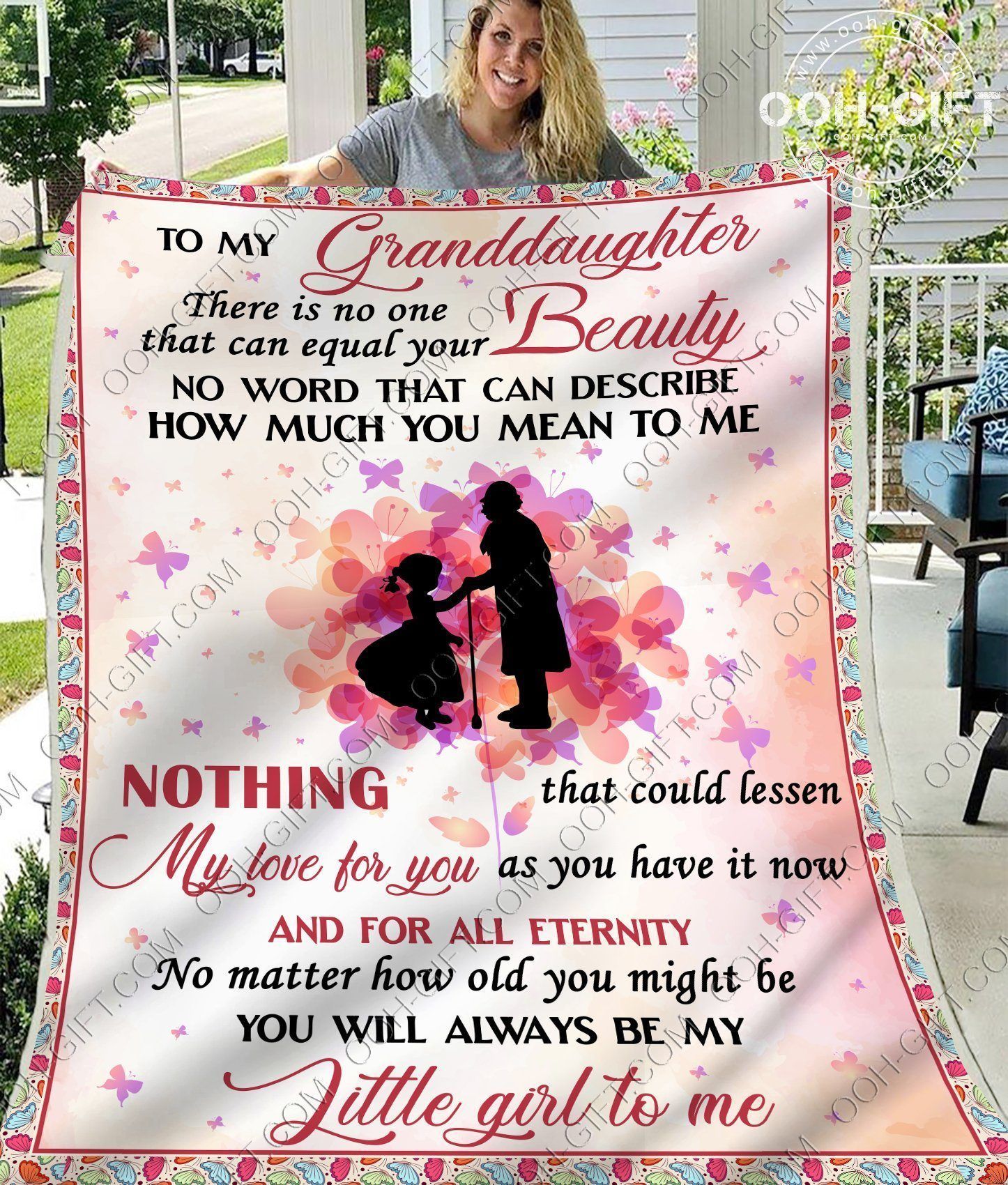 Granddaughter Always Be My Little Girl Sherpa Fleece Blanket
