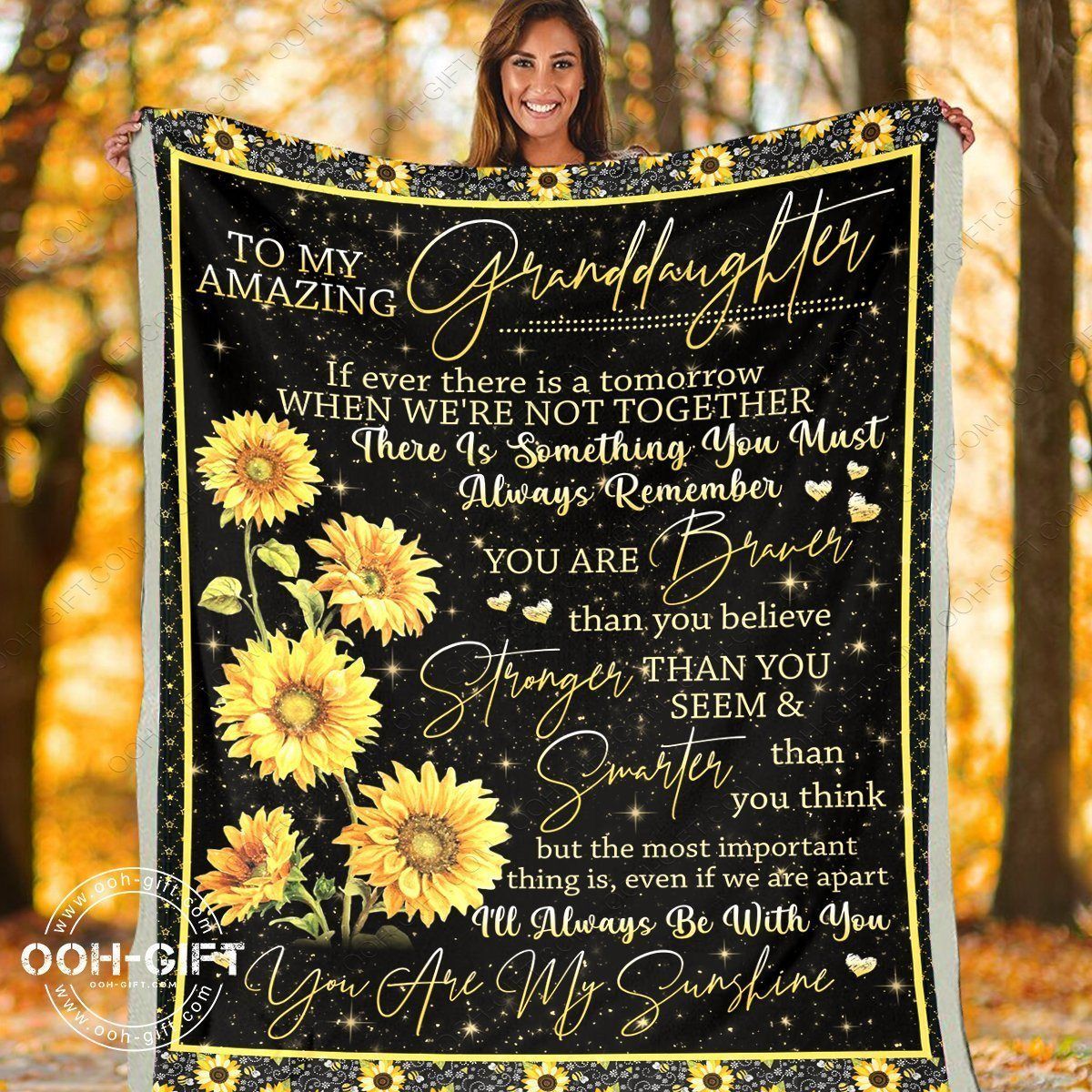 Granddaughter Always Be With You Sherpa Fleece Blanket