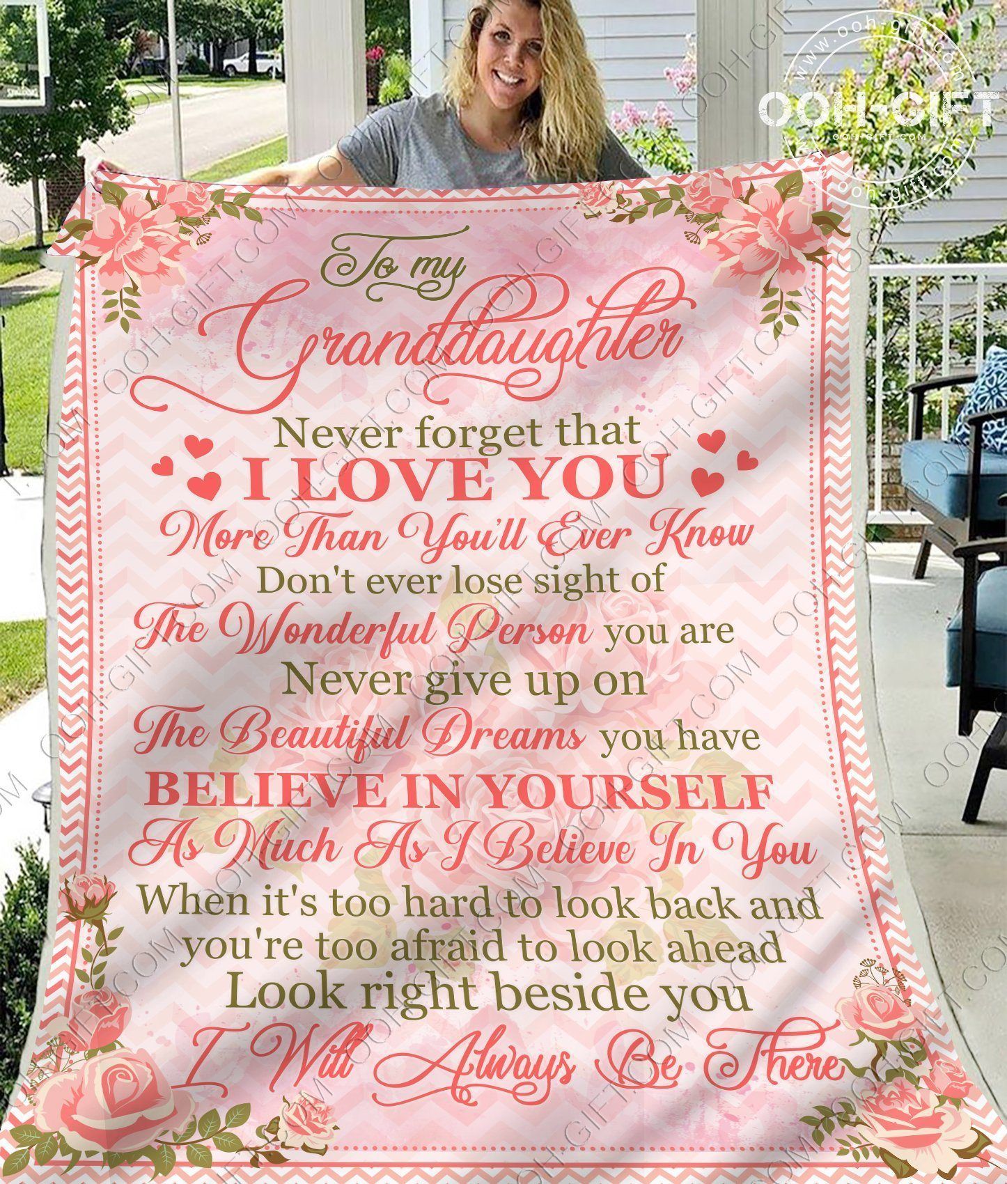 Granddaughter Always Beside You Sherpa Fleece Blanket