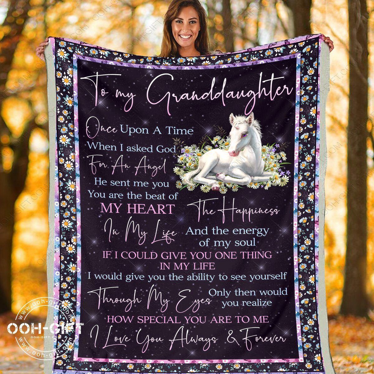 Granddaughter Always Forever Sherpa Fleece Blanket