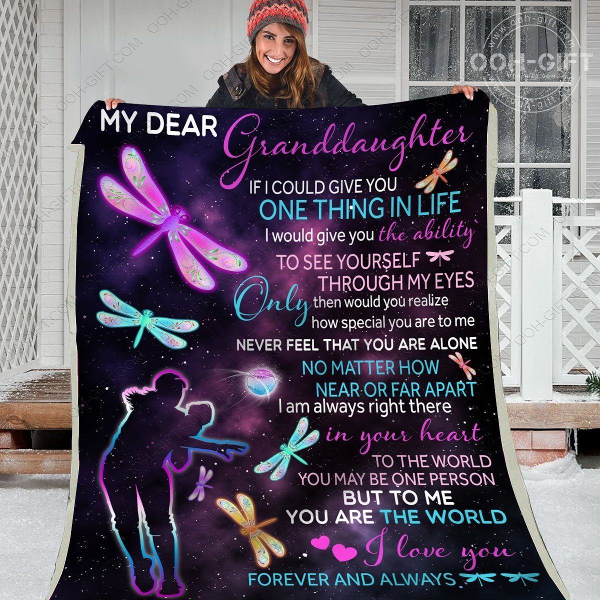 Granddaughter Always Love You Sherpa Fleece Blanket