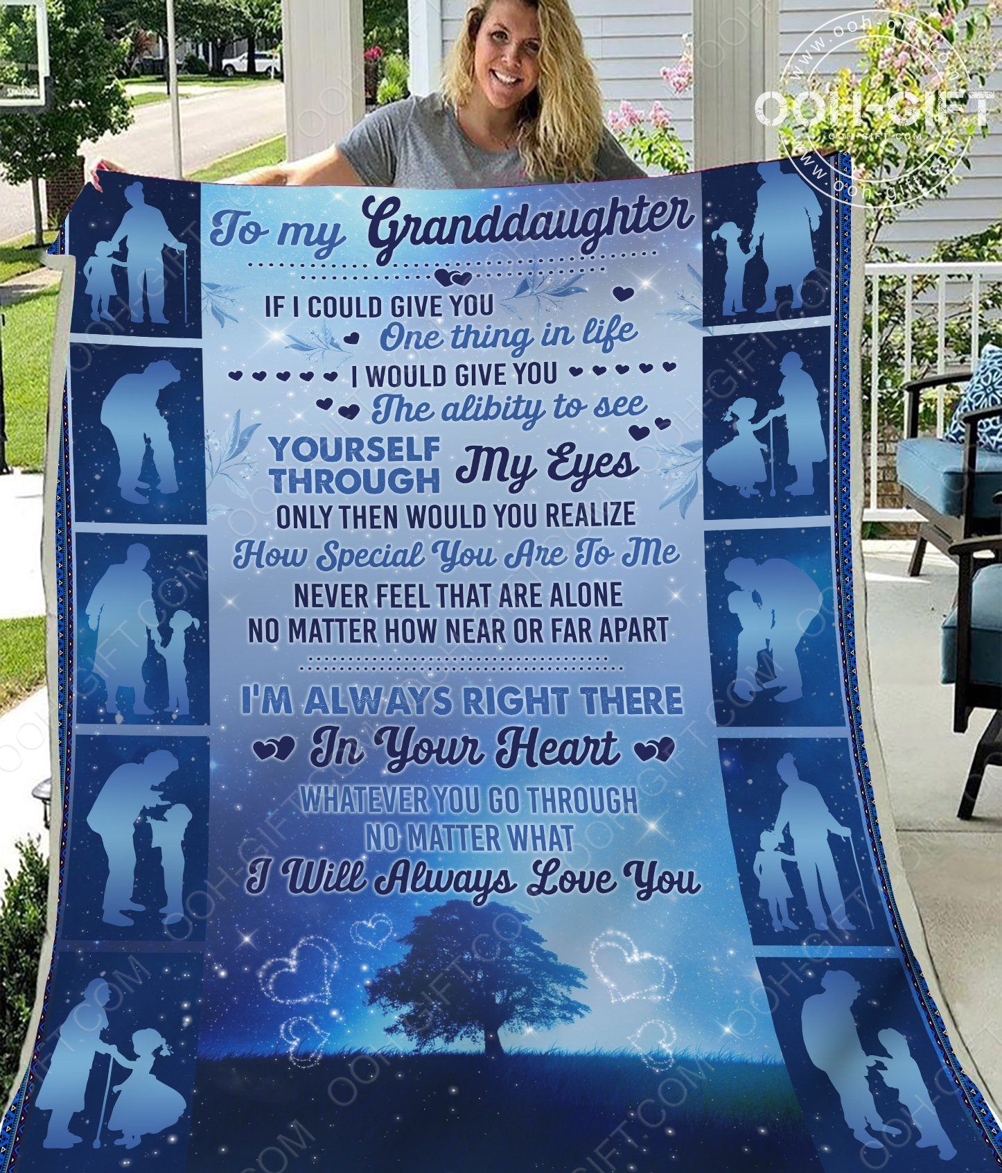 Granddaughter Always Remember Sherpa Fleece Blanket