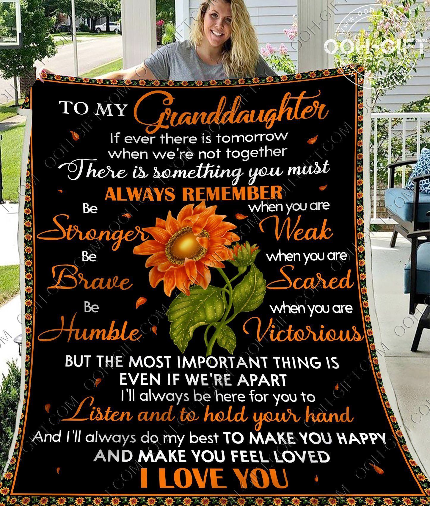 Granddaughter Always Remember Sherpa Fleece Blanket