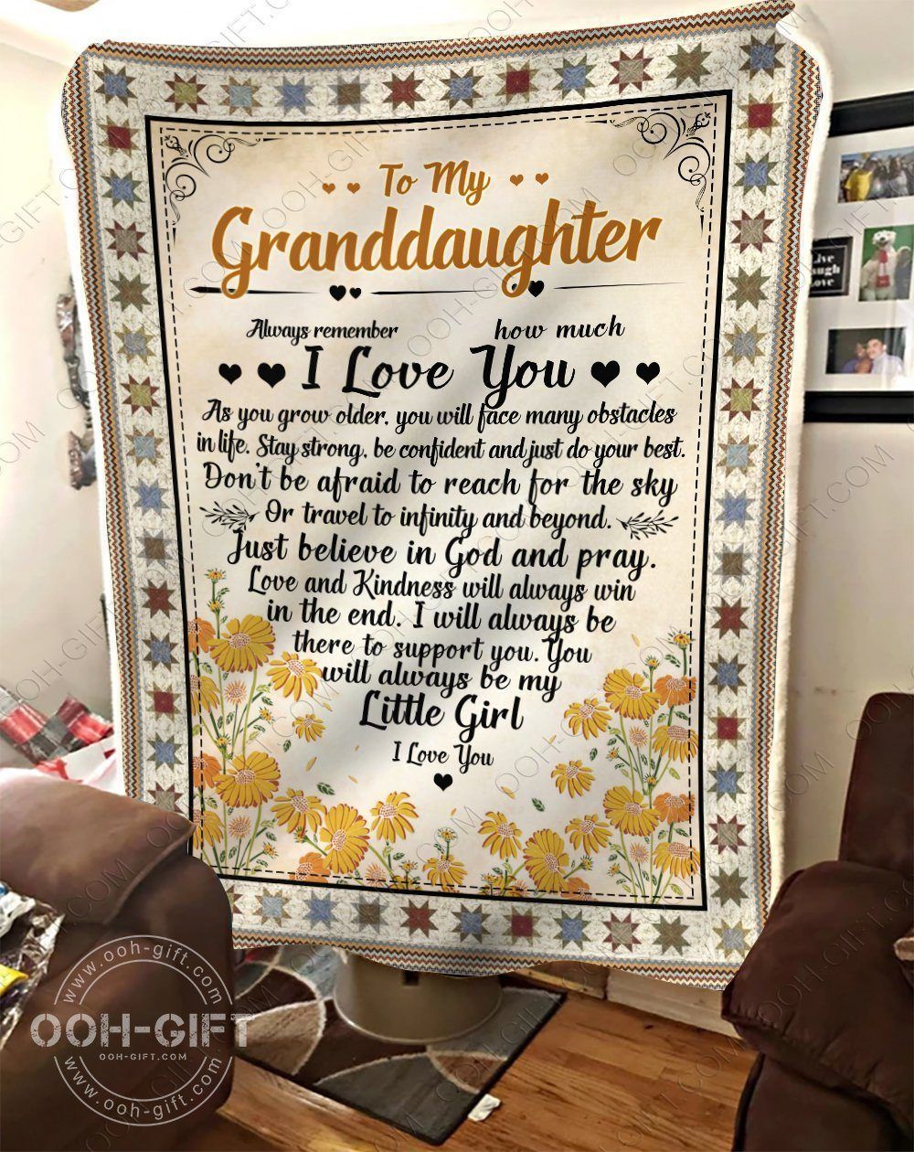 Granddaughter Always Remember I Love You Sherpa Fleece Blanket