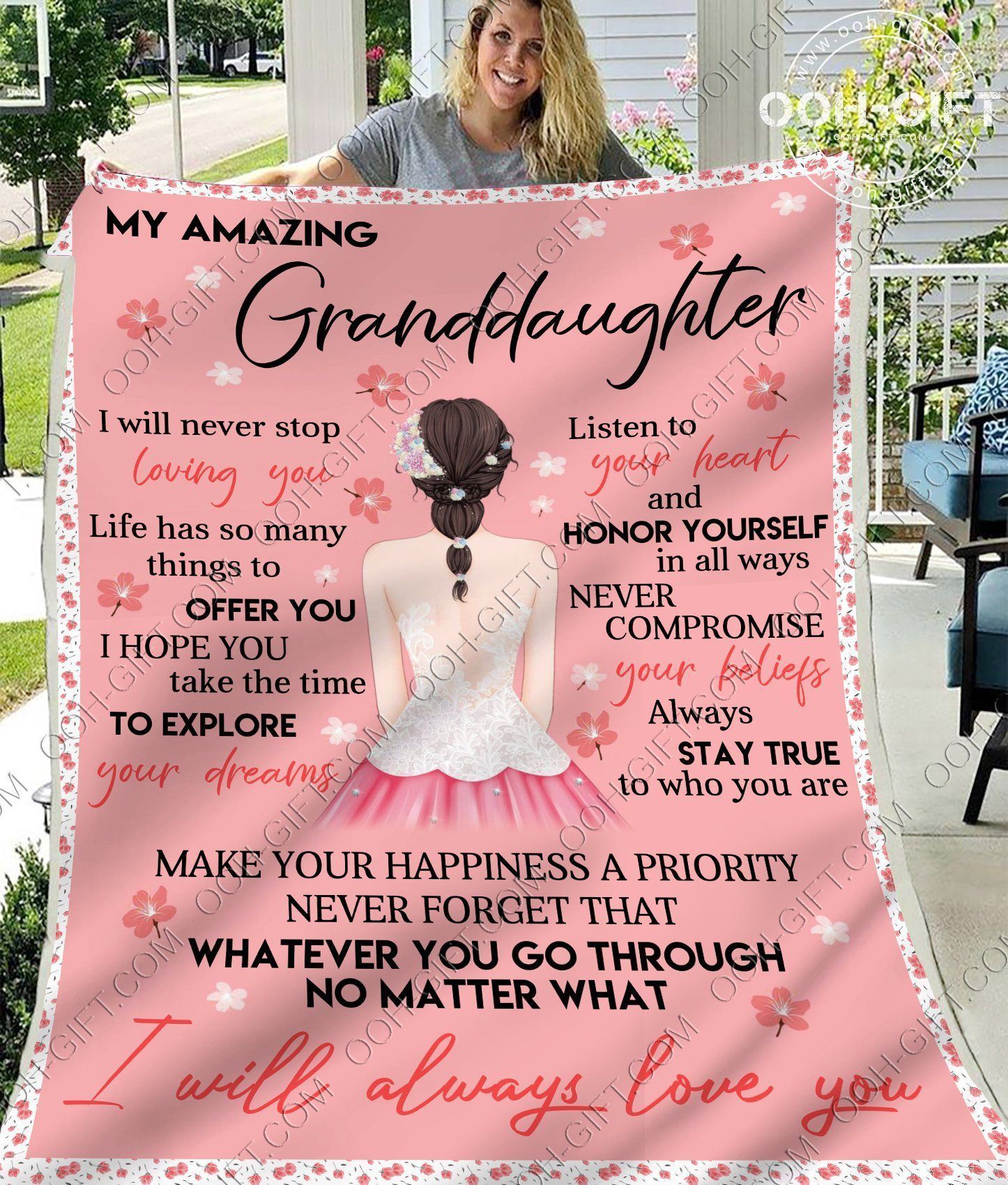 Granddaughter Amazing Granddaughter Sherpa Fleece Blanket