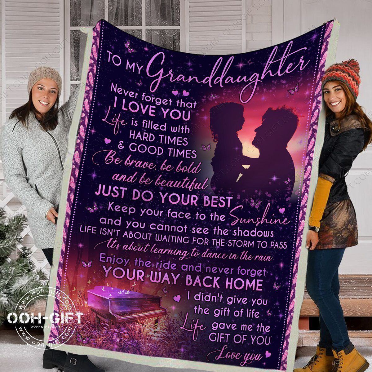 Granddaughter Be Bold And Be Beautiful Sherpa Fleece Blanket