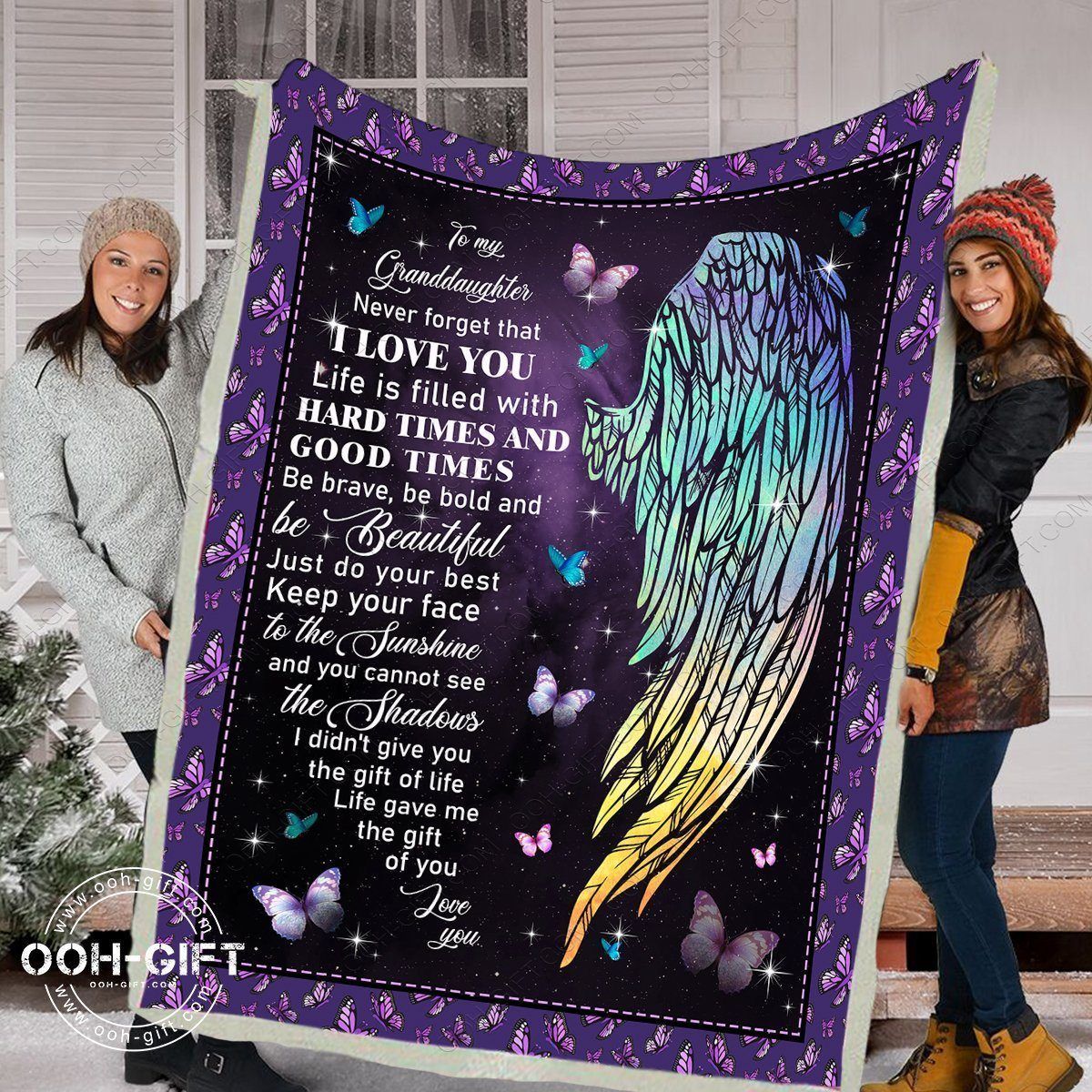 Granddaughter Be Bold Be Beautiful Sherpa Fleece Blanket