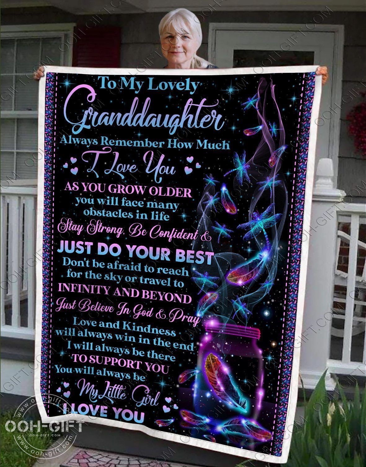 Granddaughter Be Confident Sherpa Fleece Blanket
