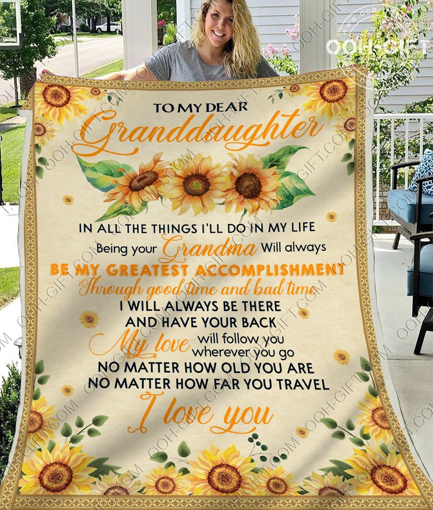 Granddaughter Be Your Grandma Sherpa Fleece Blanket