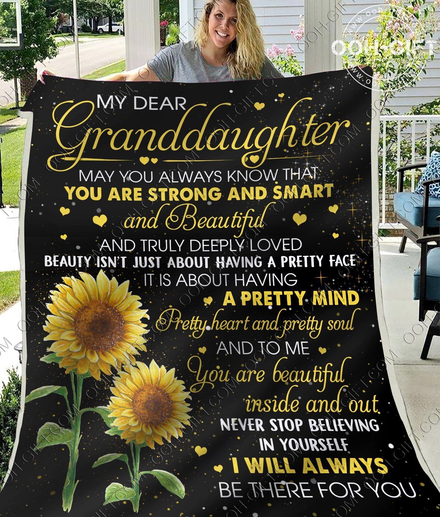 Granddaughter Beautiful Granddaughter Sherpa Fleece Blanket