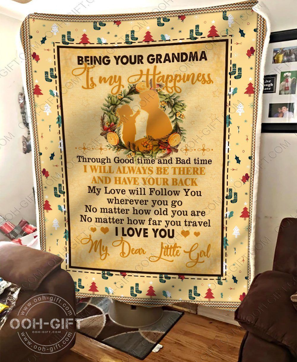 Granddaughter Being Your Grandma Sherpa Fleece Blanket