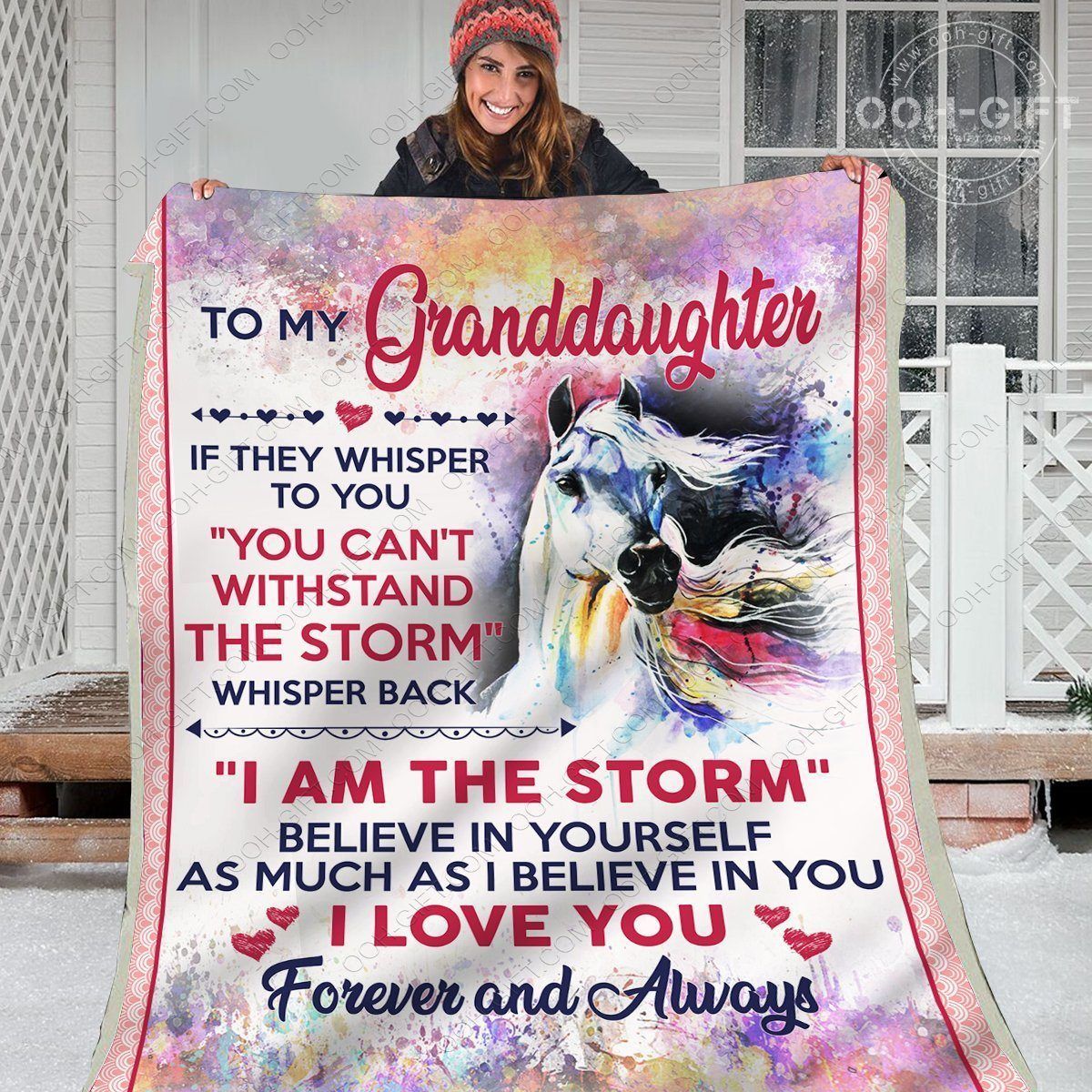 Granddaughter Believe In Yourself Sherpa Fleece Blanket