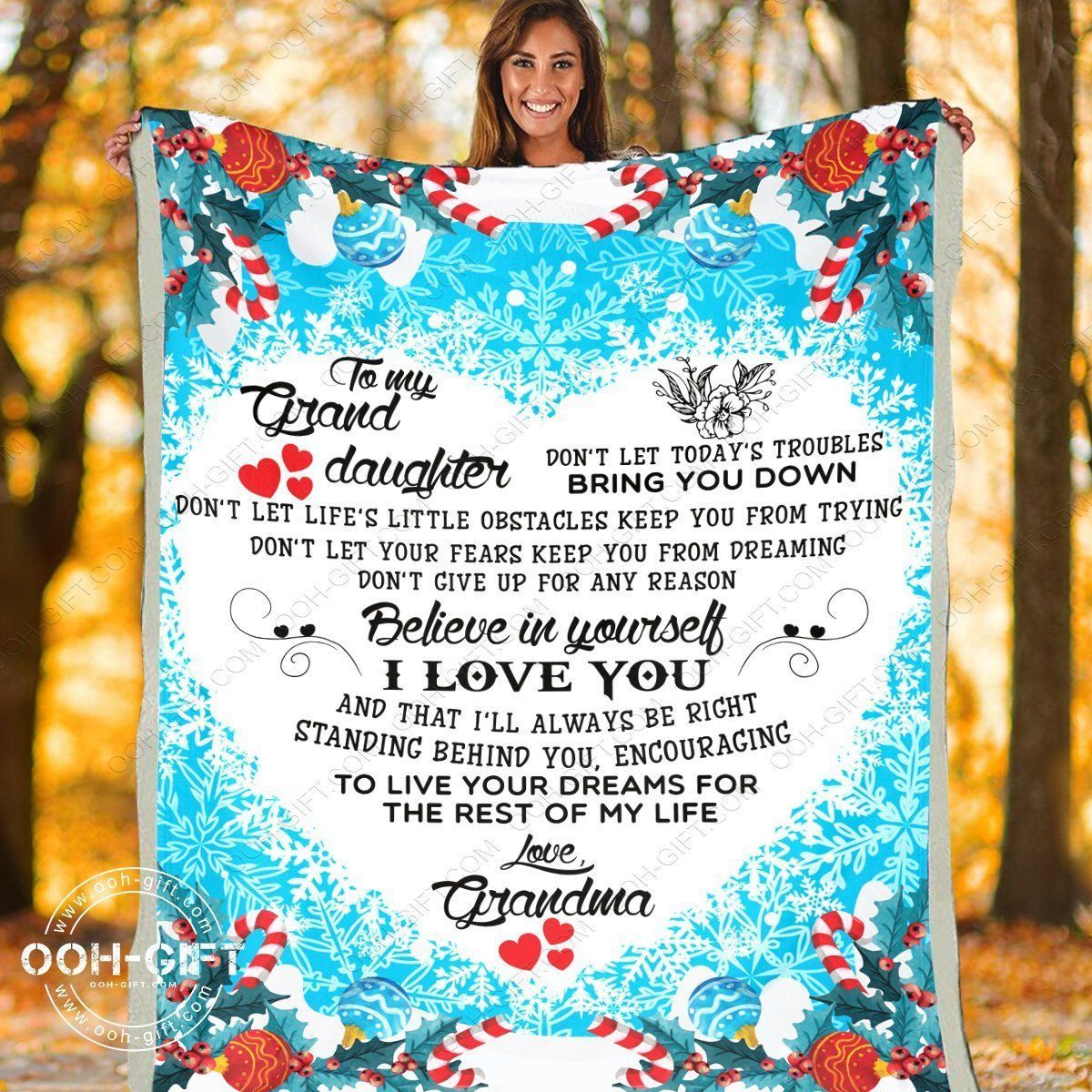 Granddaughter Believe In Yourself Sherpa Fleece Blanket