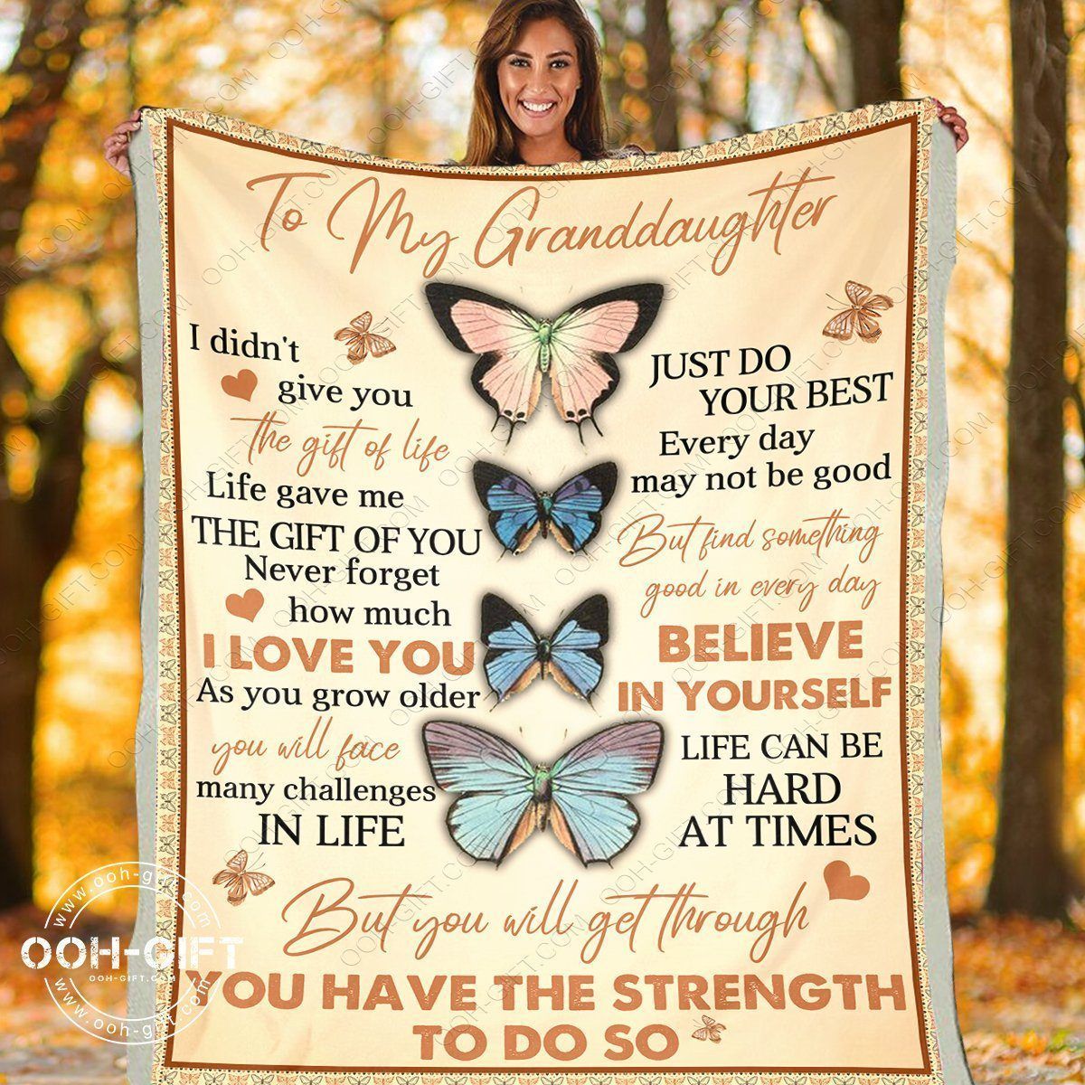 Granddaughter Believe In Yourself Sherpa Fleece Blanket