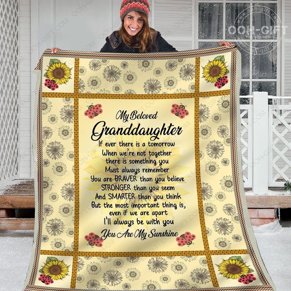 Granddaughter Beloved Granddaughter Sherpa Fleece Blanket