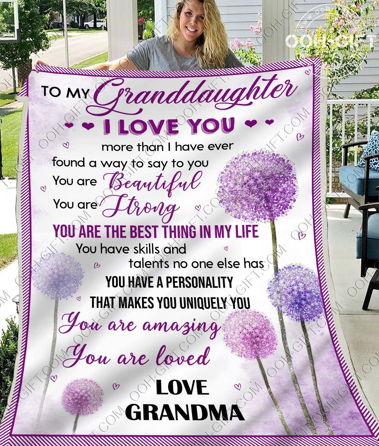 Granddaughter Best Thing In My Life Sherpa Fleece Blanket