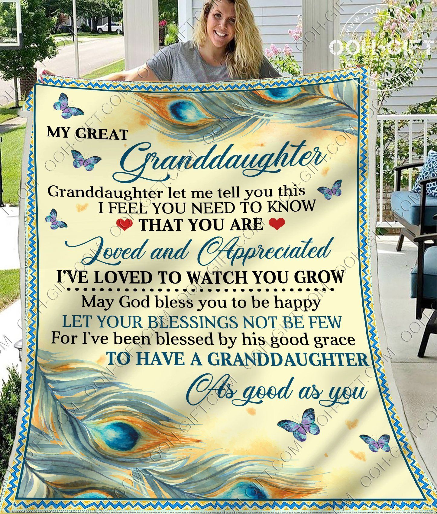 Granddaughter Bless You To Be Happy Sherpa Fleece Blanket