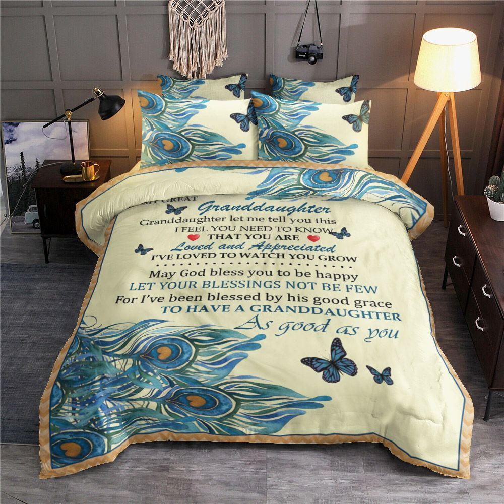 Granddaughter Bless You To Be Happy Bedding Set