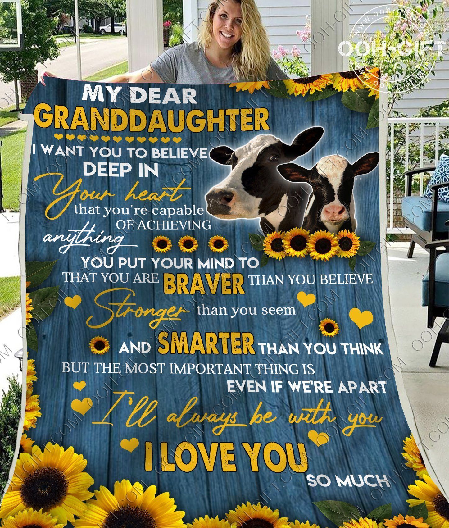 Granddaughter Brave Granddaughter Sherpa Fleece Blanket