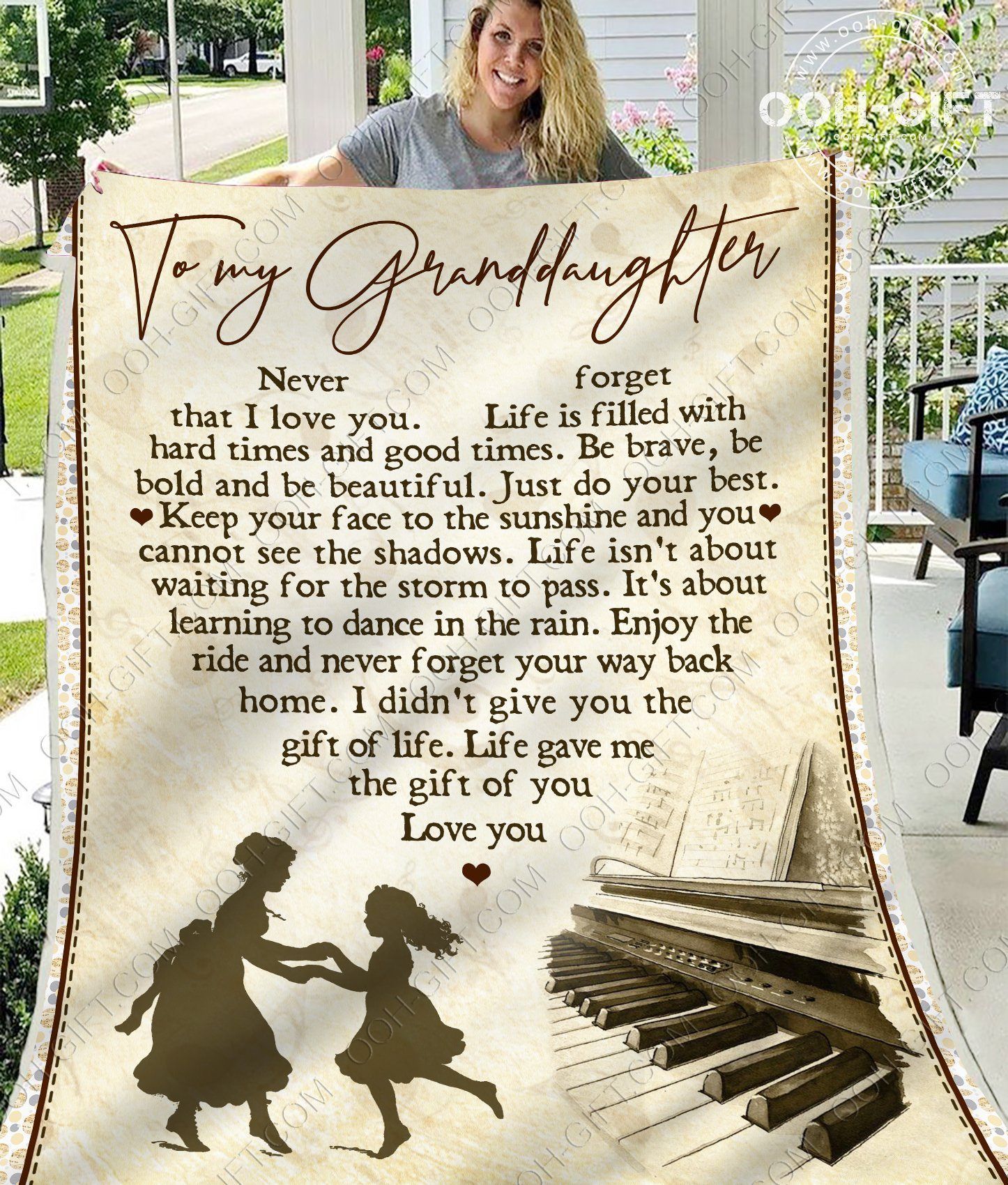 Granddaughter Dance In The Rain Sherpa Fleece Blanket