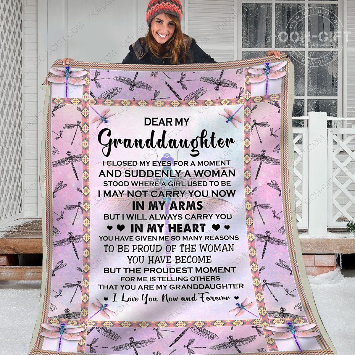 Granddaughter Dear My Granddaughter Sherpa Fleece Blanket