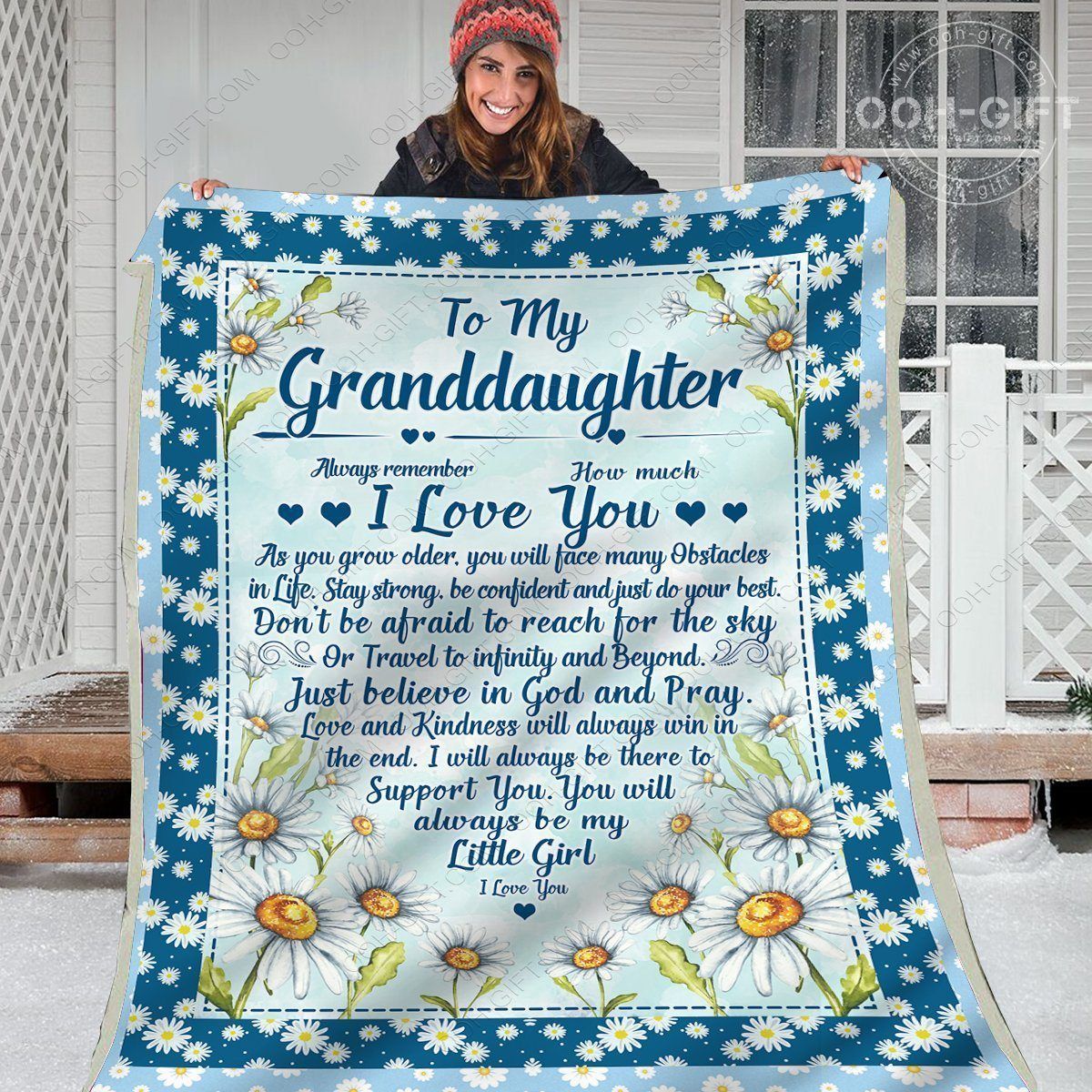 Granddaughter Dont Be Afraid Sherpa Fleece Blanket