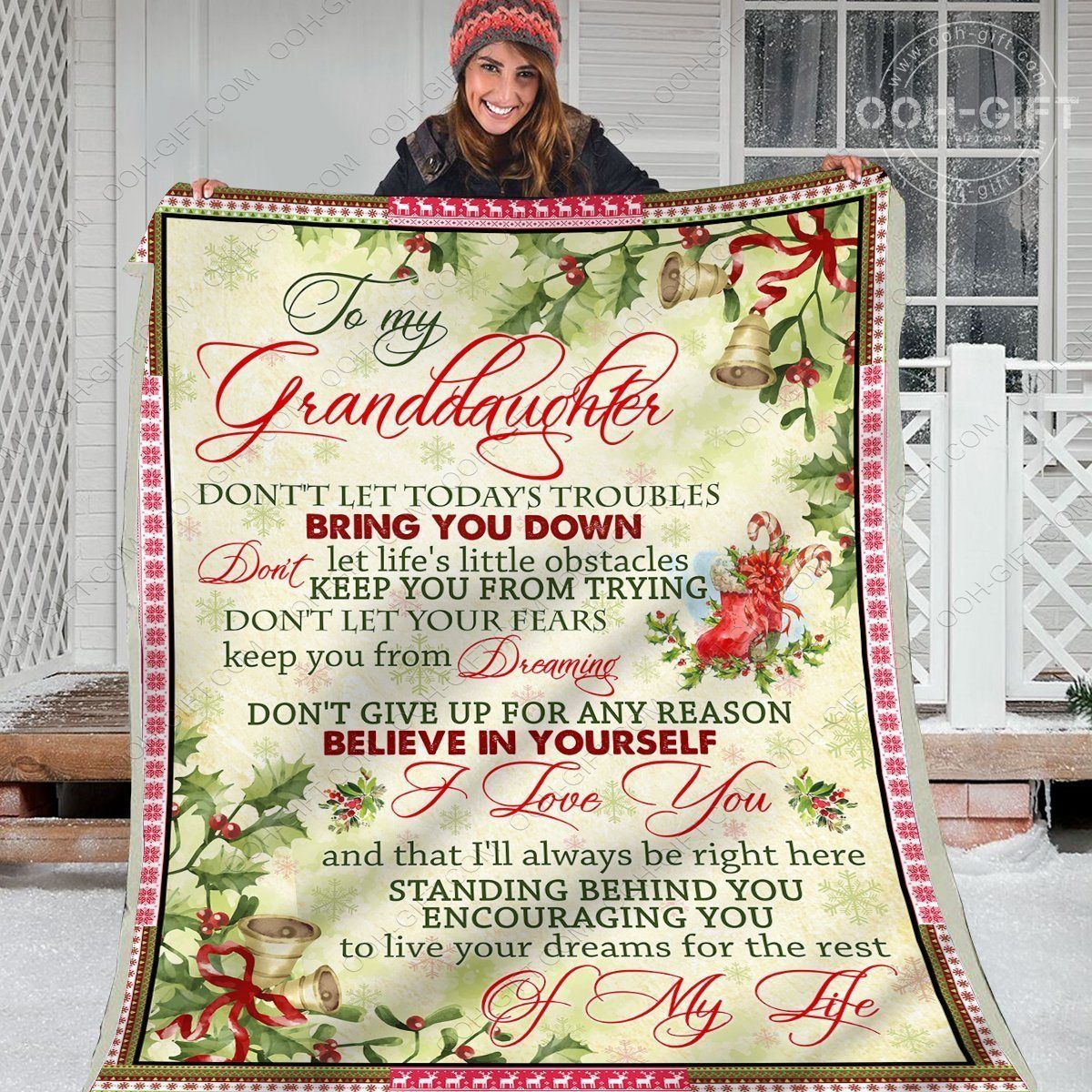 Granddaughter Dont Give Up Sherpa Fleece Blanket