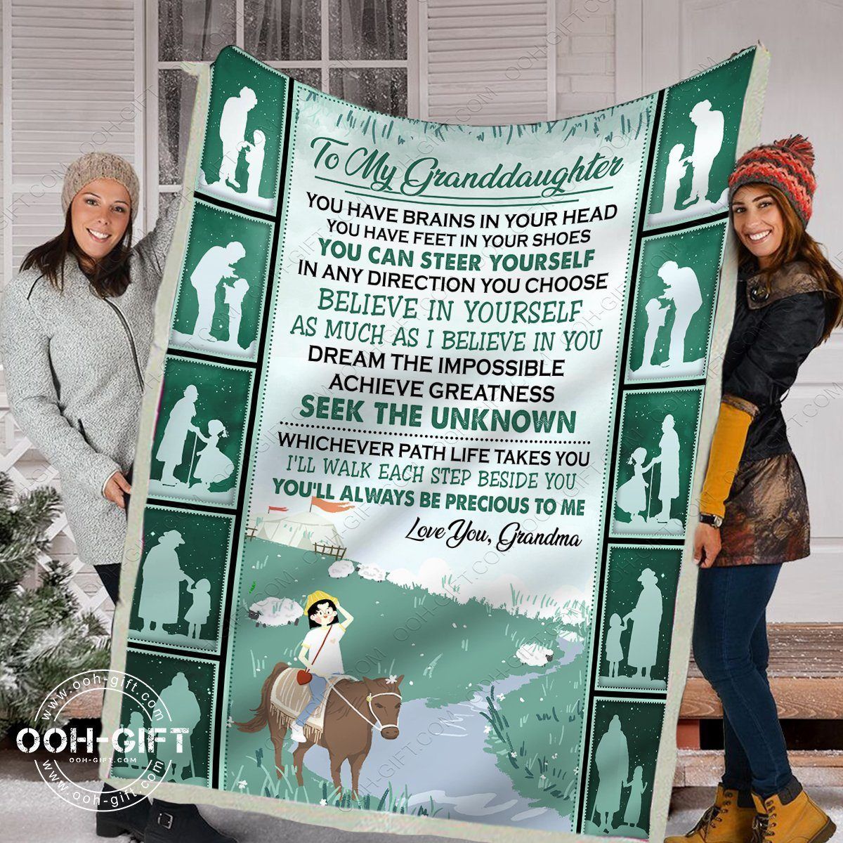 Granddaughter Dream The Impossible Sherpa Fleece Blanket